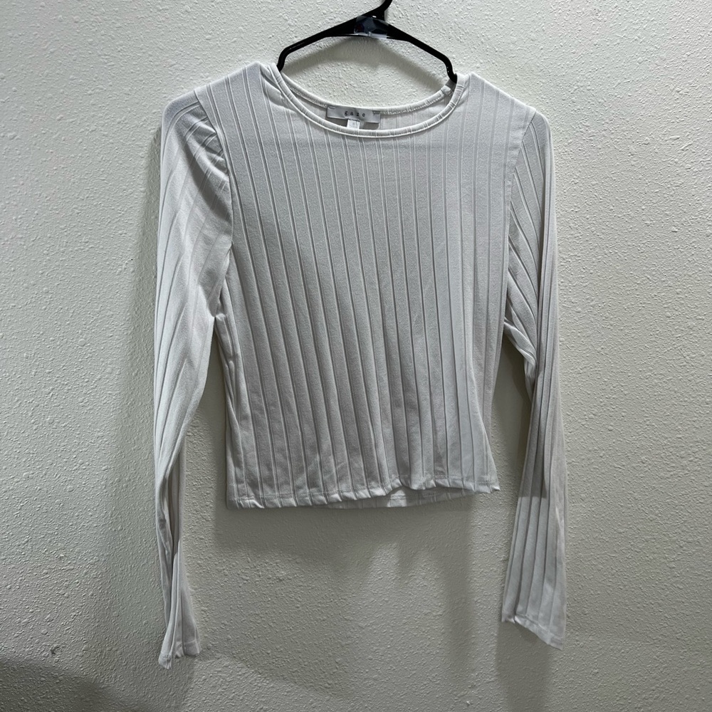 White ribbed long sleeve